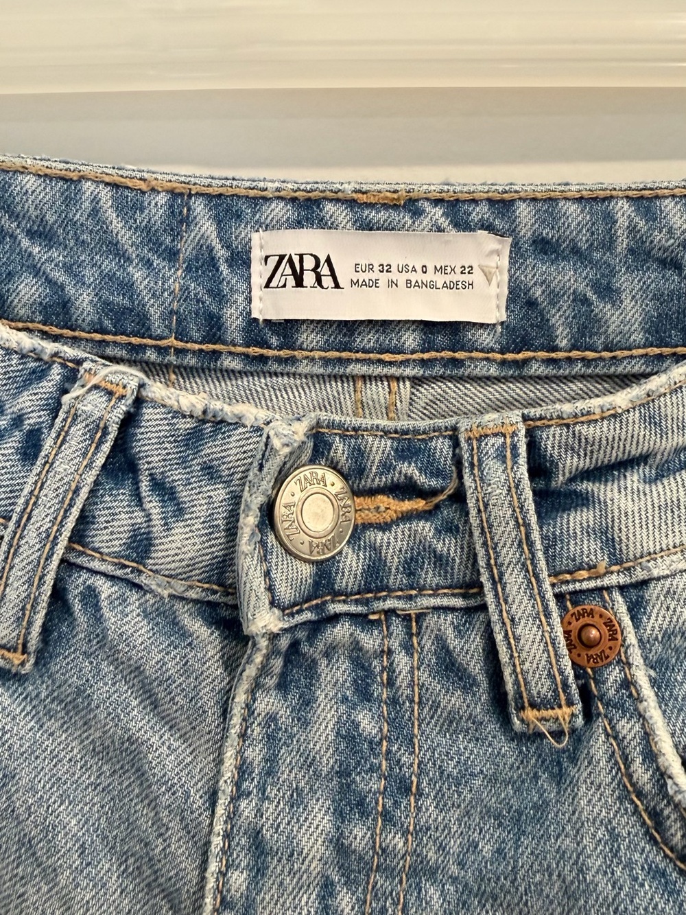 ZARA Washed Light Blue Denim Jeans